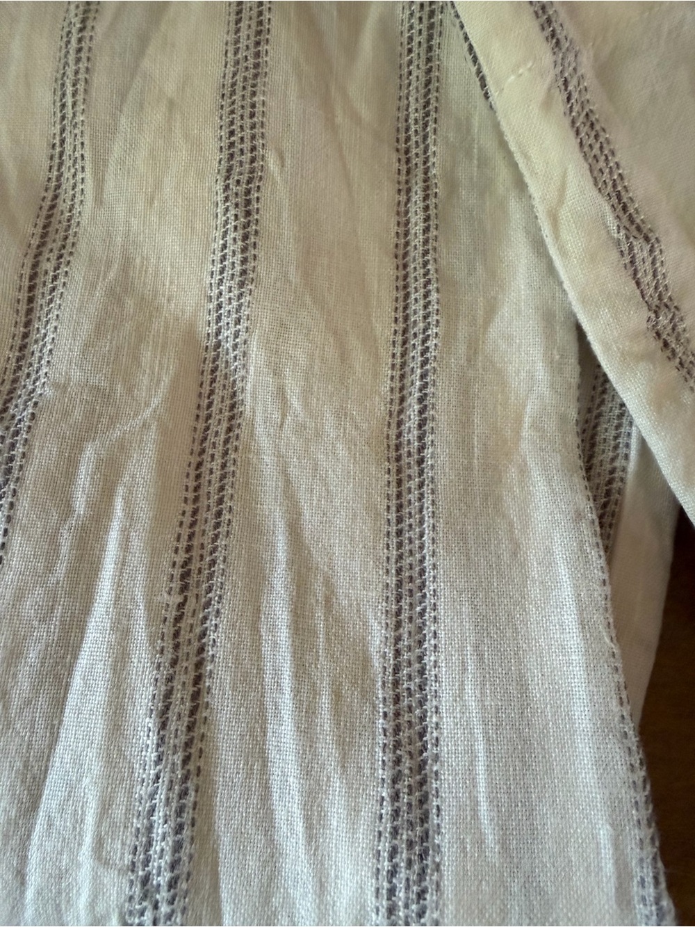 Athleta Women’s Cabo Tide Linen Pants White/blue Striped 100% Linen 14 - Picture 3 of 11